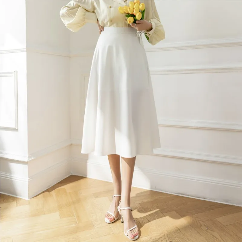 2022summer new simple solid color sweet chiffon skirt elastic high waist slim casual loose women A-line long skirt free shipping
2022summer new simple solid color sweet chiffon skirt elastic high waist slim casual loose women A-line long skirt free shipping