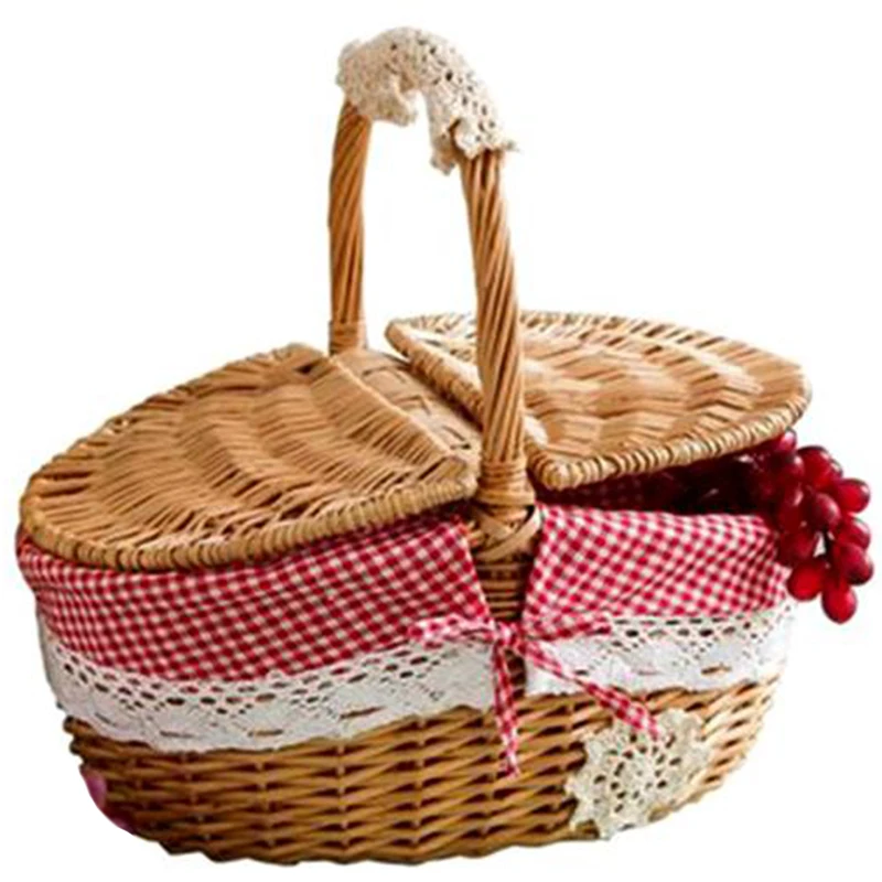 Hand Made Wicker Basket Wicker Camping Picnic Basket Shopping Storage Hamper and Handle Wooden Wicker Picnic Basket-ABUX
Hand Made Wicker Basket Wicker Camping Picnic Basket Shopping Storage Hamper and Handle Wooden Wicker Picnic Basket-ABUX