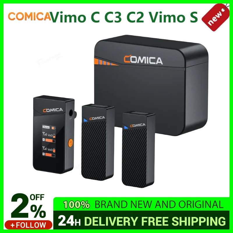 

Comica Vimo C C3 C2 Vimo S беспроводной мини-микрофон 2,4 ГГц для смартфона камеры подкаста интервью с зарядным устройством