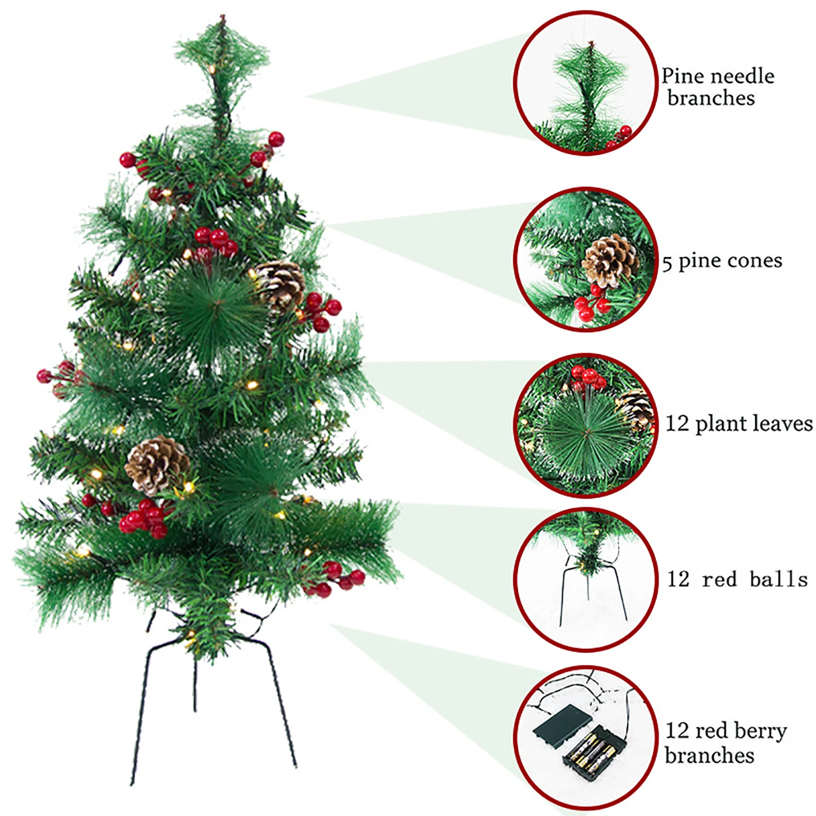 1 шт., декоративная Новогодняя елка, 60 см
1 шт., декоративная Новогодняя елка, 60 см