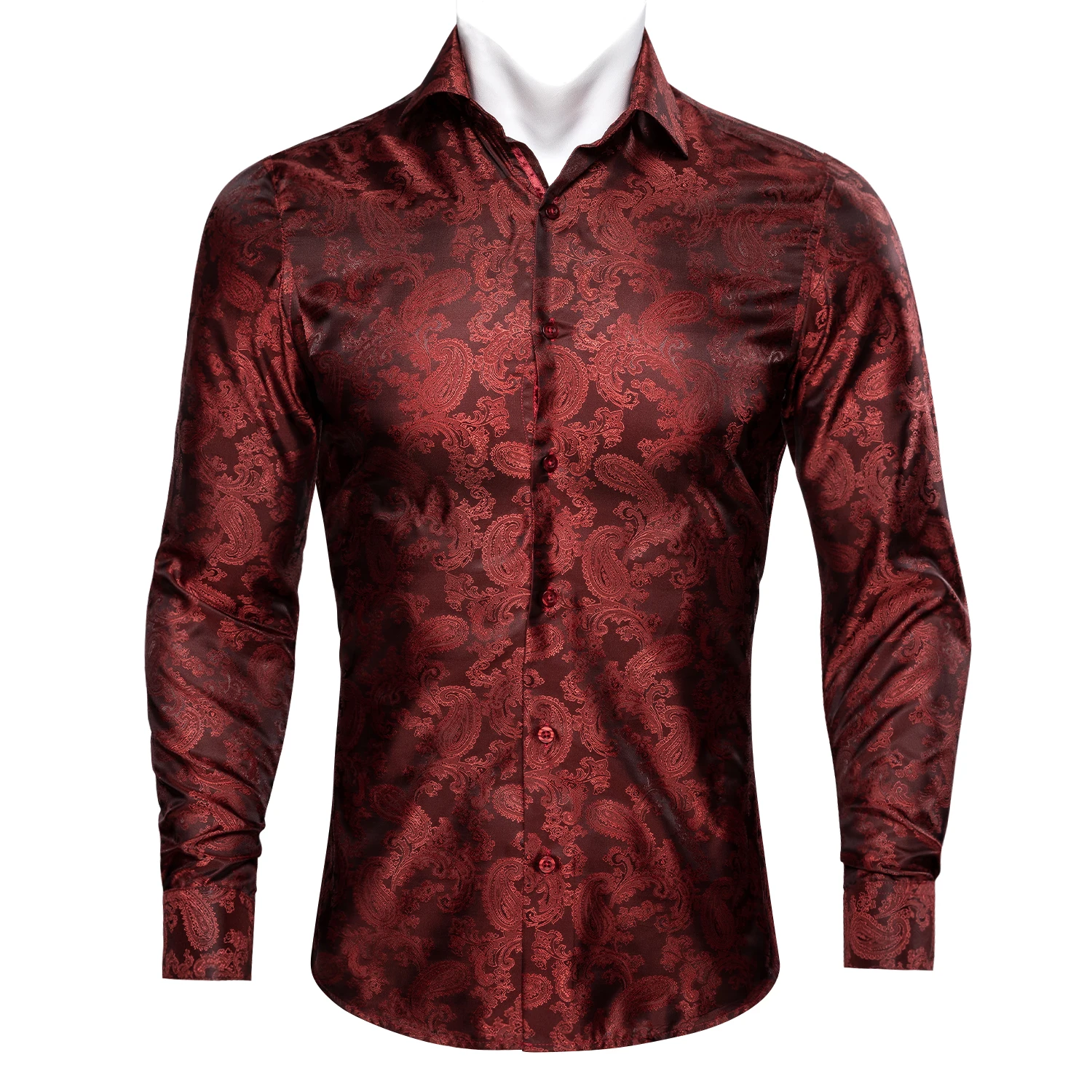 Barry.Wang Luxury Red Paisley Silk Shirts Men Long Sleeve Casual Flower Shirts For Men Designer Fit Dress Shirt BY-0069
Barry.Wang Luxury Red Paisley Silk Shirts Men Long Sleeve Casual Flower Shirts For Men Designer Fit Dress Shirt BY-0069