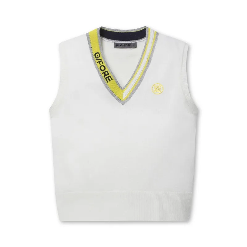 Tide Brand Women's Knitted Vest White V-neck Autumn and Winter Casual Sleeveless Sweater All-match Golf Top
Tide Brand Women's Knitted Vest White V-neck Autumn and Winter Casual Sleeveless Sweater All-match Golf Top