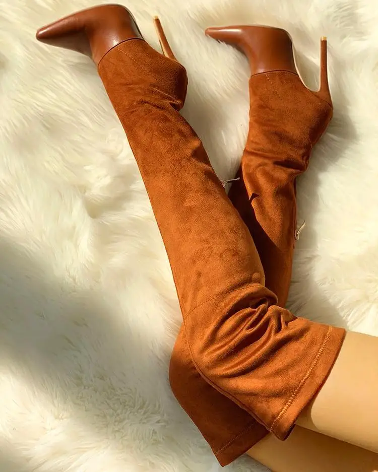 Women Fashion High Heels Thin Solid Color Patchwork Going Out Long Boots Pointed Toe Over The Knee Boots
Women Fashion High Heels Thin Solid Color Patchwork Going Out Long Boots Pointed Toe Over The Knee Boots
