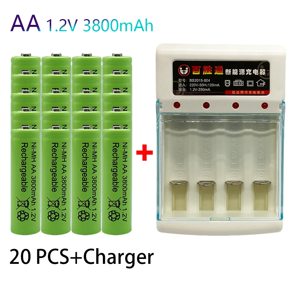 100% Original 1.2V Quality rechargeable battery AA 3800mAh Ni-MH rechargeable 1.2V 2A battery+Charger
100% Original 1.2V Quality rechargeable battery AA 3800mAh Ni-MH rechargeable 1.2V 2A battery+Charger