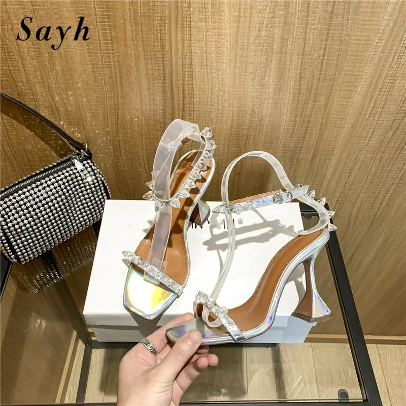 Summer Sandals Transparent Rivet Stilettos Women Heels Buckle Ankle Strap High Heels Heels Sandals Shoes
Summer Sandals Transparent Rivet Stilettos Women Heels Buckle Ankle Strap High Heels Heels Sandals Shoes