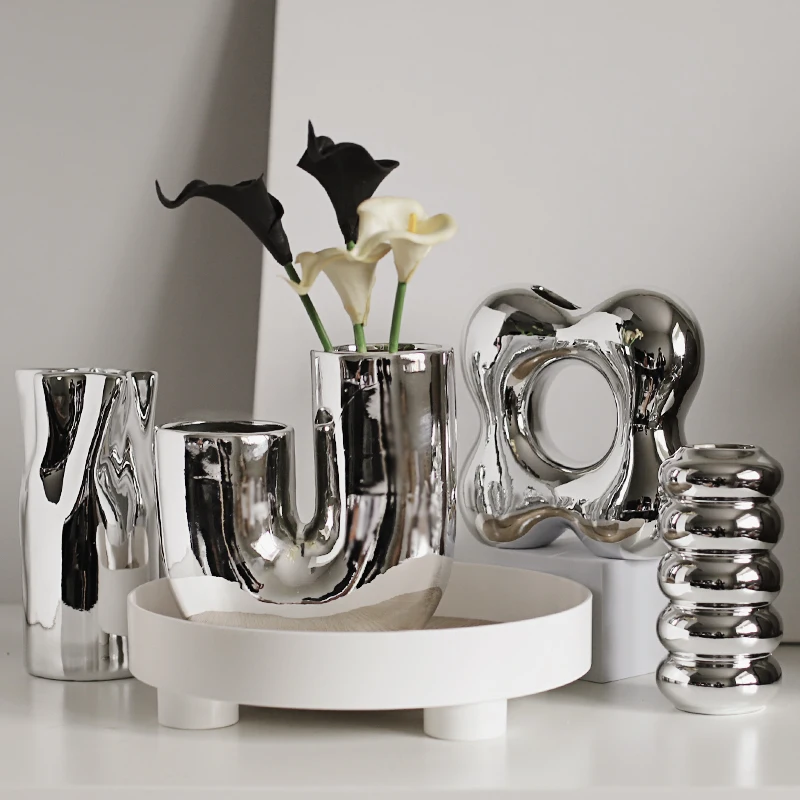 Silver Plating Ceramic Vase Nordic Home Decoration Flower Shape Vases for Flowers Living Room TV Cabinet Table Decor Flower Vase
Silver Plating Ceramic Vase Nordic Home Decoration Flower Shape Vases for Flowers Living Room TV Cabinet Table Decor Flower Vase