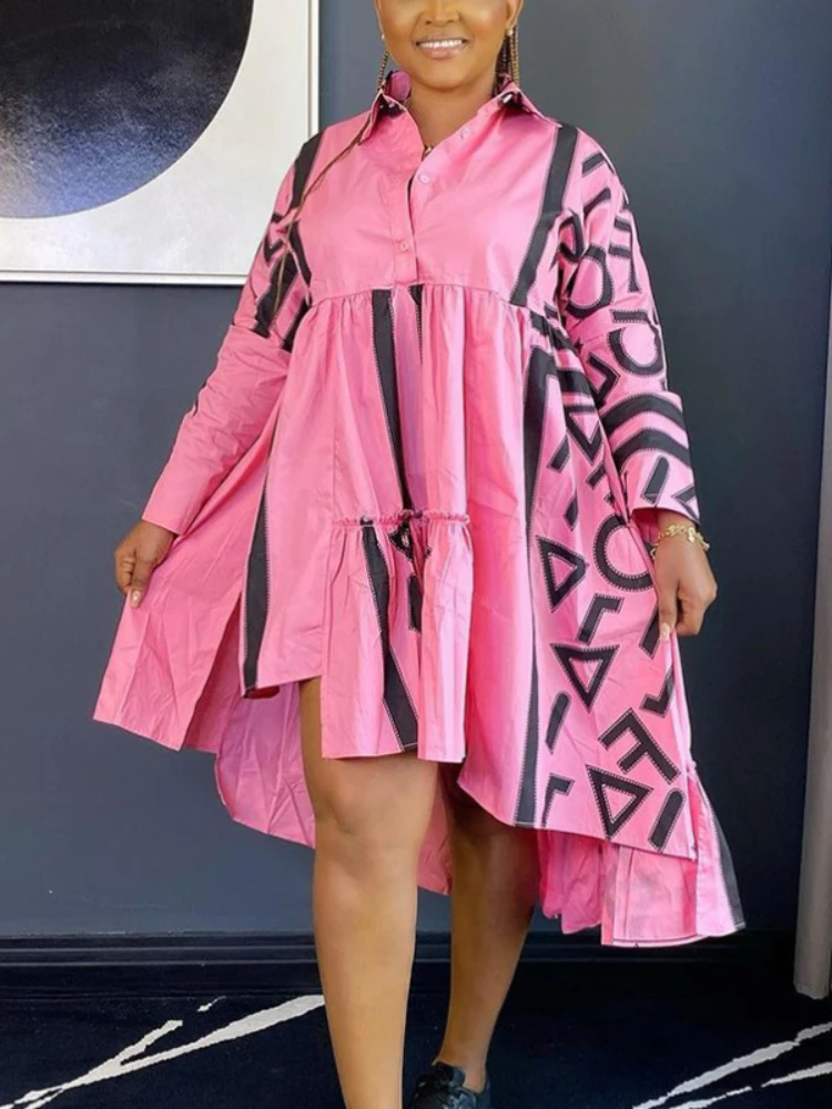 Oversized Shirt Dress Women Summer 2022 Casual Fashion Asymmetrical Print Ruffle Dress Elegant Cute Woman Party Birthday Clothes
Oversized Shirt Dress Women Summer 2022 Casual Fashion Asymmetrical Print Ruffle Dress Elegant Cute Woman Party Birthday Clothes