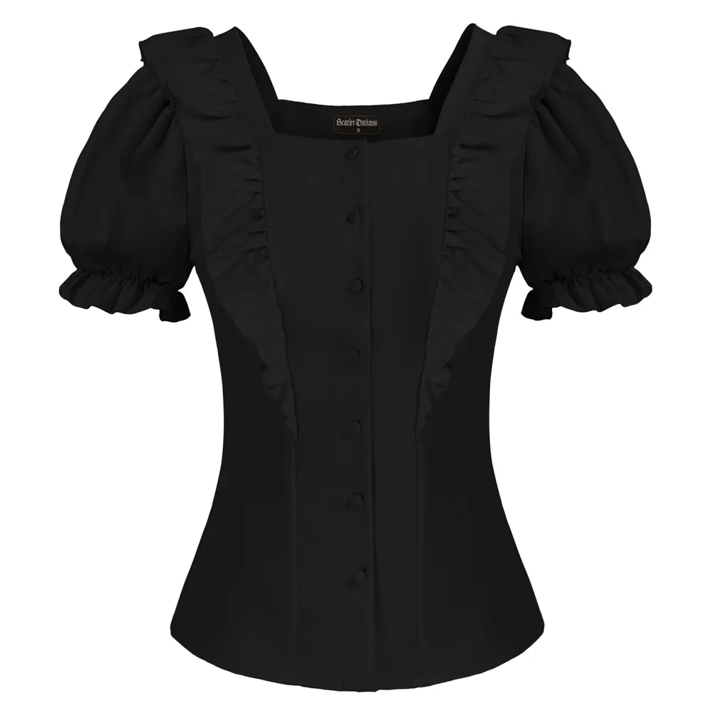 SD Women Shirt Renaissance Ruffles Decorated Shirt Short Sleeve Square Neck Lace up Tops Fit Slim Party Steampunk Gothic Blouse
SD Women Shirt Renaissance Ruffles Decorated Shirt Short Sleeve Square Neck Lace up Tops Fit Slim Party Steampunk Gothic Blouse