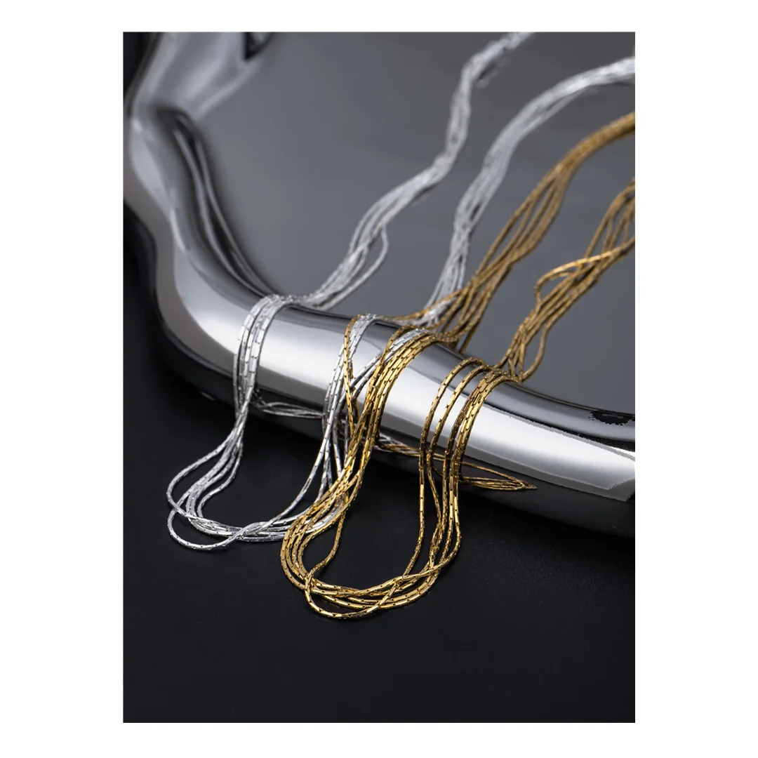 S925 Sterling Silver Satin Necklace Retro Light Luxury Fashion Multi-layer Necklace INS Style Simple Clavicle Chain Wholesale
S925 Sterling Silver Satin Necklace Retro Light Luxury Fashion Multi-layer Necklace INS Style Simple Clavicle Chain Wholesale