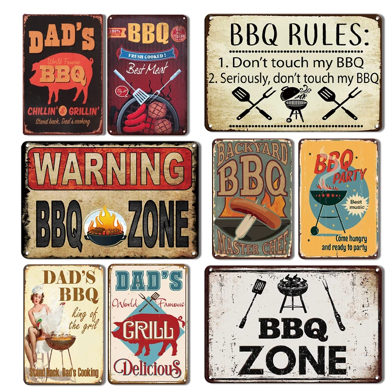 BBQ Zone Metal Tin Sign Vintage Dad`s BBQ Yard Outdoor Party Decoration Plate Retro Barbecue Rules Slogan Metal Signs painting 1
BBQ Zone Metal Tin Sign Vintage Dad`s BBQ Yard Outdoor Party Decoration Plate Retro Barbecue Rules Slogan Metal Signs painting 1