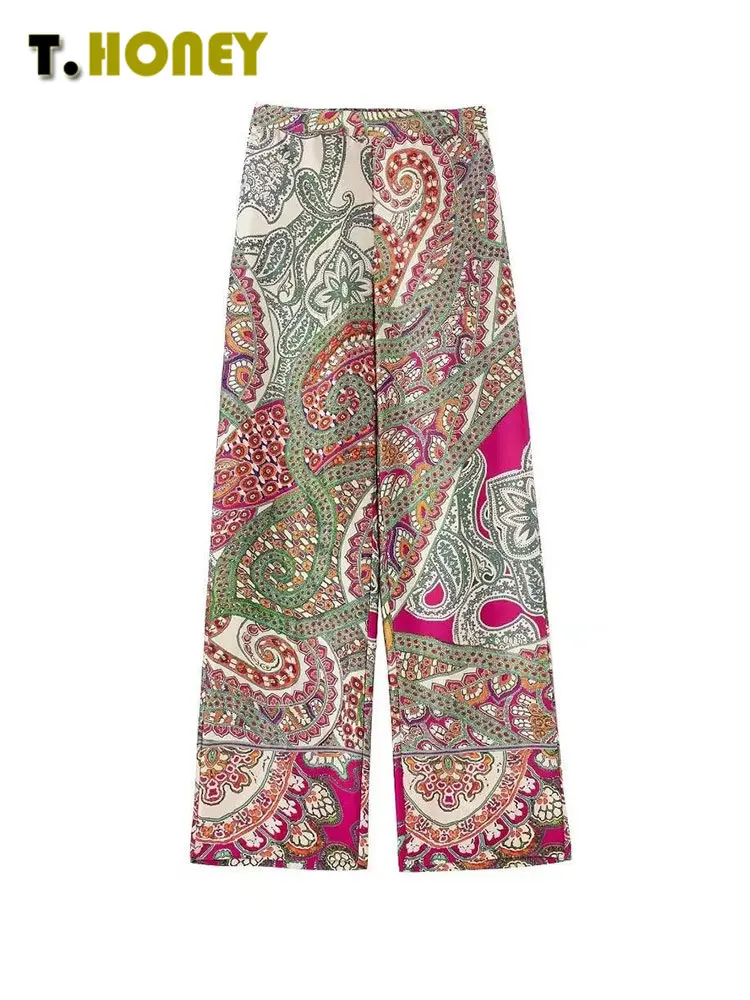 TELLHONEY Women Fashion Print With Pockets Long Trousers Female Back Elastic Waist Design Loose Straight Thin Pants
TELLHONEY Women Fashion Print With Pockets Long Trousers Female Back Elastic Waist Design Loose Straight Thin Pants