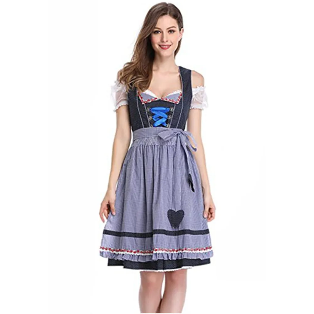 High Quality Oktoberfest Dirndl Dress For Women Traditional Bavarian National Beer Girl Costume Cosplay Halloween Fancy Dress
High Quality Oktoberfest Dirndl Dress For Women Traditional Bavarian National Beer Girl Costume Cosplay Halloween Fancy Dress