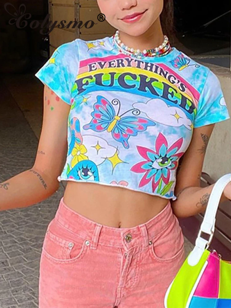 NewAsia y2k Print Crop Top Round Collar Short Sleeves Slim Fit Bodycon T shirt Summer Fashion Creative Street Tops Womens 2022
NewAsia y2k Print Crop Top Round Collar Short Sleeves Slim Fit Bodycon T shirt Summer Fashion Creative Street Tops Womens 2022