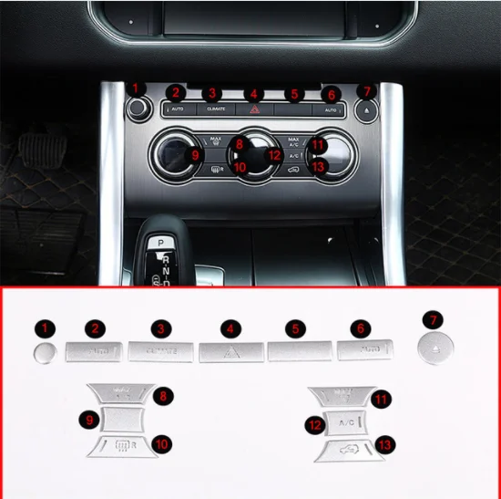 13pcs For Range Rover Sport 2014-2017 Car Air Conditioner Mode Button Patch Trim For Range Rover Vogue 2013-2017 Accessories
13pcs For Range Rover Sport 2014-2017 Car Air Conditioner Mode Button Patch Trim For Range Rover Vogue 2013-2017 Accessories