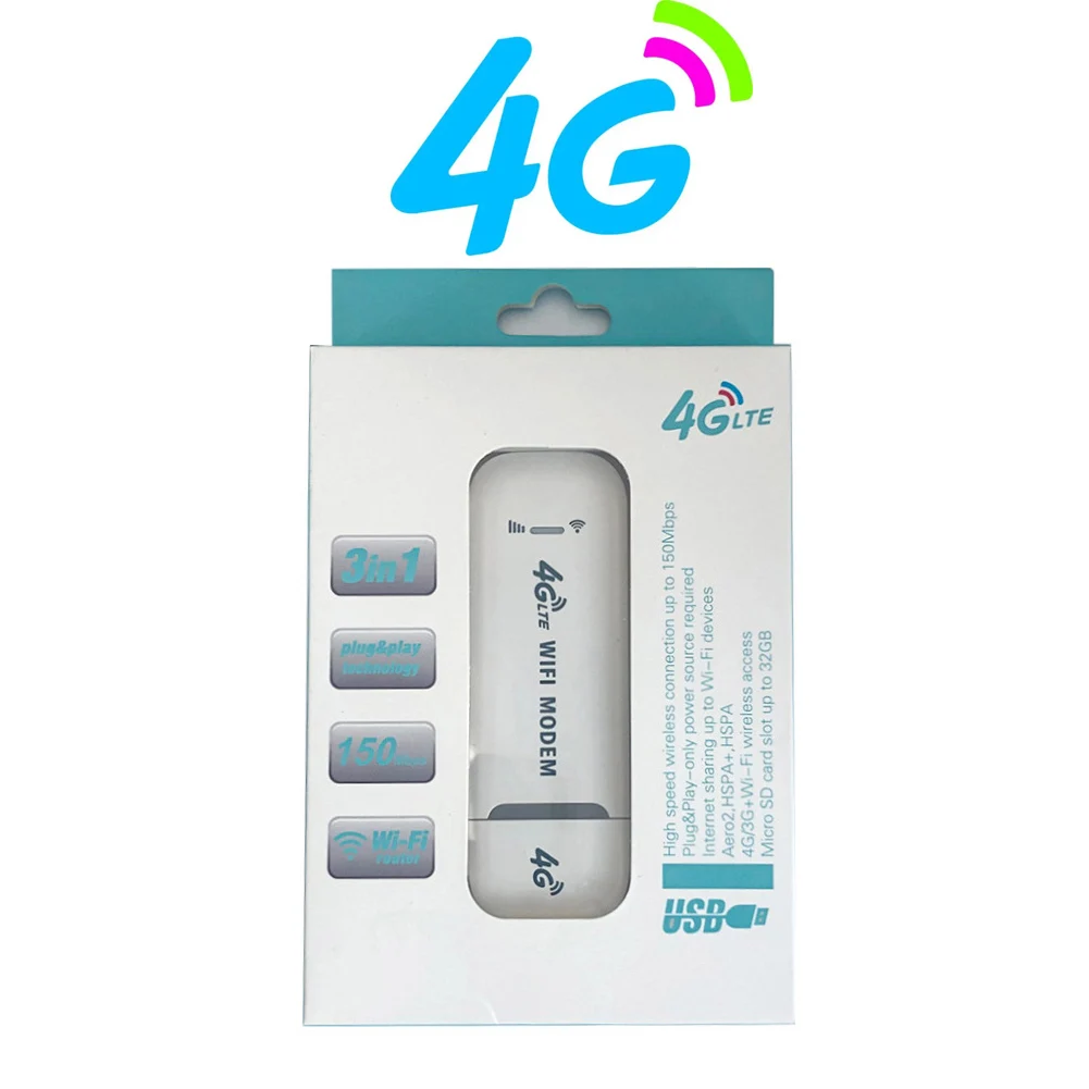 4G LTE Wireless USB Dongle WiFi Router 150Mbps Mobile Broadband Modem Stick Sim Card USB Adapter Pocket Router Network Adapter
4G LTE Wireless USB Dongle WiFi Router 150Mbps Mobile Broadband Modem Stick Sim Card USB Adapter Pocket Router Network Adapter