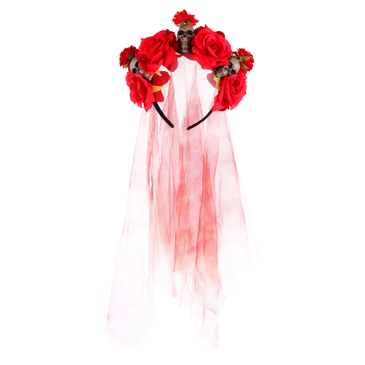 

Искусственный цветок розы на Хэллоуин, пряжка для головы, повязка на голову для выпускного вечера, головной убор, ободок для волос, декоративные материалы из искусственной ткани
