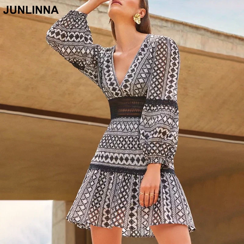 JUNLINNA Fashion Elegant Women Dresses Spring Summer Patchwork Printed and Hollow Out Party Holiday Vestidos Celebrities Runway
JUNLINNA Fashion Elegant Women Dresses Spring Summer Patchwork Printed and Hollow Out Party Holiday Vestidos Celebrities Runway