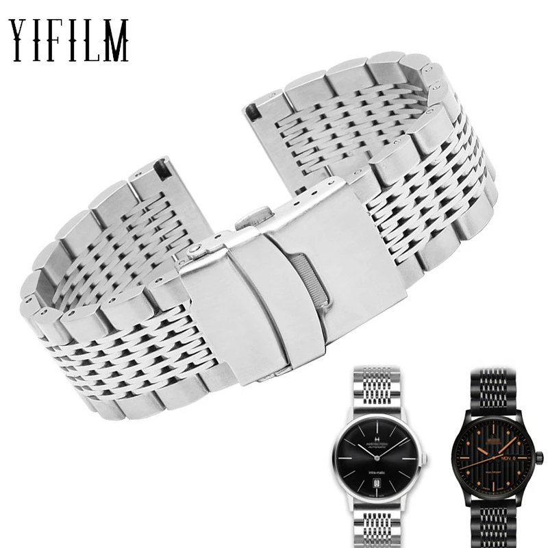 15 Bead Solid Steel Band For Huawei Ticwatch Garmin 20mm 22mm 24mm Safety Buckle Stainless Steel Metal Watch Strap Accessories
15 Bead Solid Steel Band For Huawei Ticwatch Garmin 20mm 22mm 24mm Safety Buckle Stainless Steel Metal Watch Strap Accessories