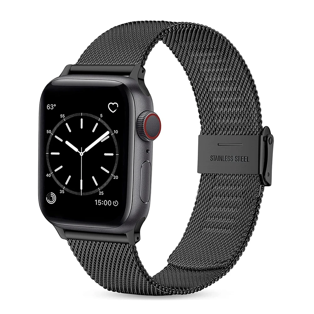 Сетчатый ремешок для часов Apple Watch Band 38 мм 40 мм 41 мм 42 мм 44 мм 45 мм, браслет из нержавеющей стали для iWatch SE 7 6 5 4 3 2 1
Сетчатый ремешок для часов Apple Watch Band 38 мм 40 мм 41 мм 42 мм 44 мм 45 мм, браслет из нержавеющей стали для iWatch SE 7 6 5 4 3 2 1