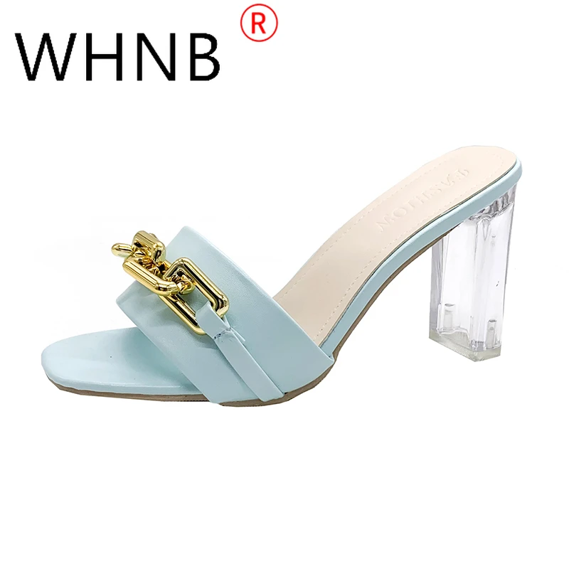 New Mule Metal Chain Slippers Female Fashion Square Toe High Heel Sandalias Beach Slides Women's Open-Toe Shoes Zapatos De Mujer
New Mule Metal Chain Slippers Female Fashion Square Toe High Heel Sandalias Beach Slides Women's Open-Toe Shoes Zapatos De Mujer