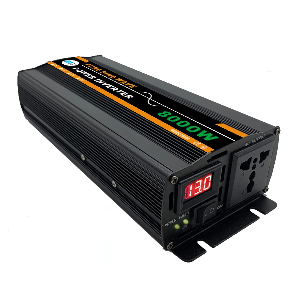 8000W dc 12v 24v 48v 60v to ac 220V Car Power Inverter Fast Charger Outdoor Car Vehicle Power Pure Sine Wave Inverter
8000W dc 12v 24v 48v 60v to ac 220V Car Power Inverter Fast Charger Outdoor Car Vehicle Power Pure Sine Wave Inverter