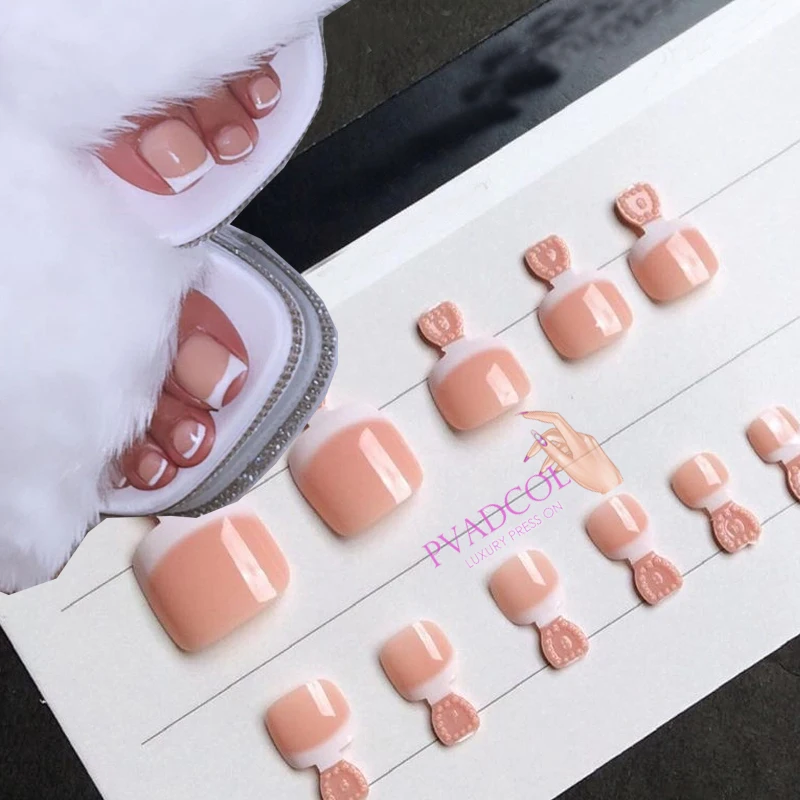Pedicure Press on Nails Classic French ToeNails One Step Toe Nails Faux Ongles Manicure Fake Tips 
Pedicure Press on Nails Classic French ToeNails One Step Toe Nails Faux Ongles Manicure Fake Tips