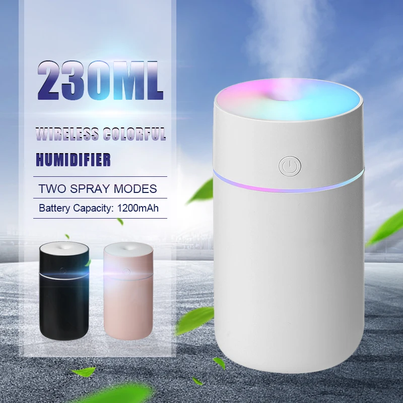 New 230ml Portable Mini Humidifier USB Rechargeable Aroma Essential Oil Diffuser LED Light Humidifier Air Freshener for Car Home
New 230ml Portable Mini Humidifier USB Rechargeable Aroma Essential Oil Diffuser LED Light Humidifier Air Freshener for Car Home