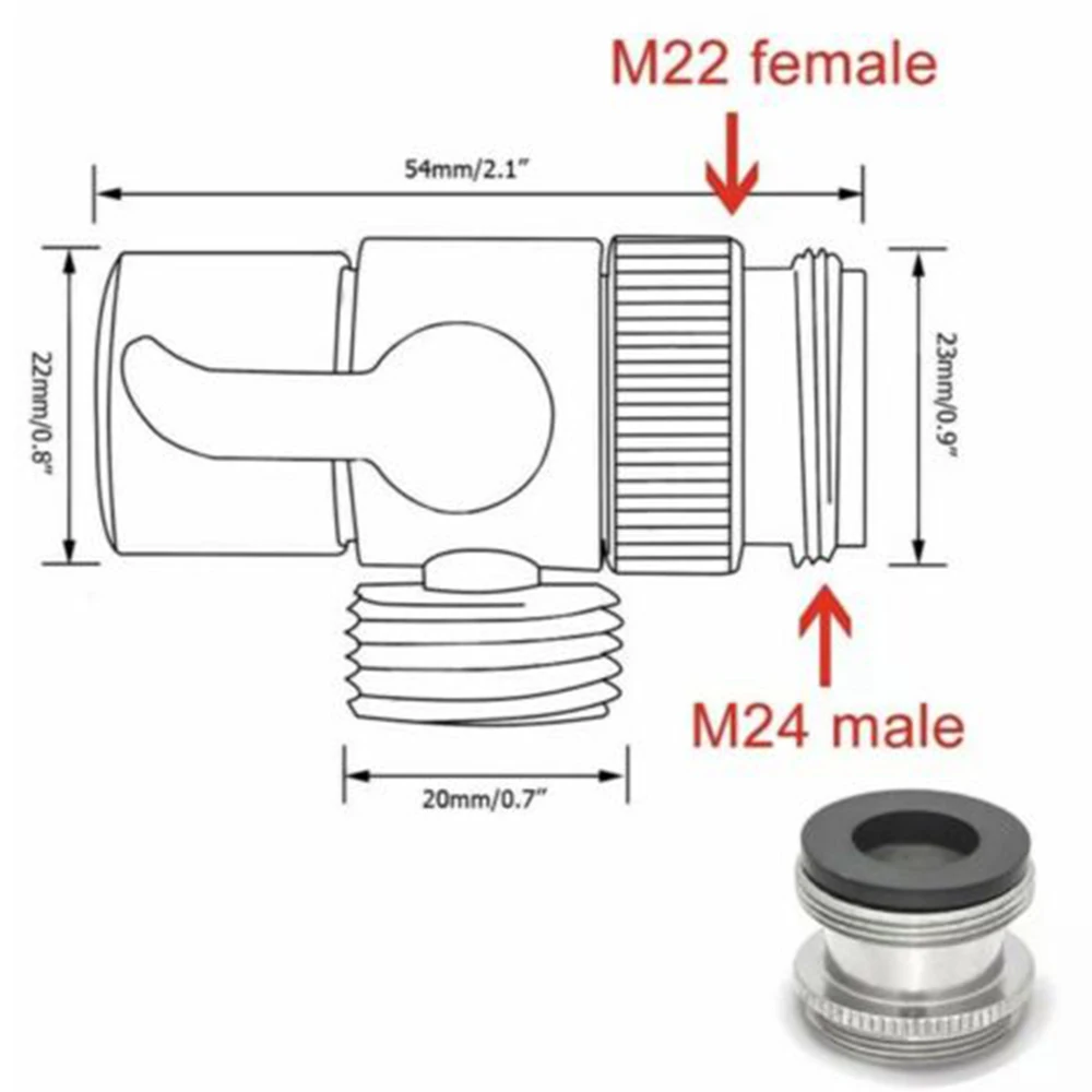 Toilet Bathroom Brass Sink Valve Diverter Faucet Splitter Hose Adapter M22 X M24 1/2-Inch IPS Connection For Regular Shower Hose
Toilet Bathroom Brass Sink Valve Diverter Faucet Splitter Hose Adapter M22 X M24 1/2-Inch IPS Connection For Regular Shower Hose