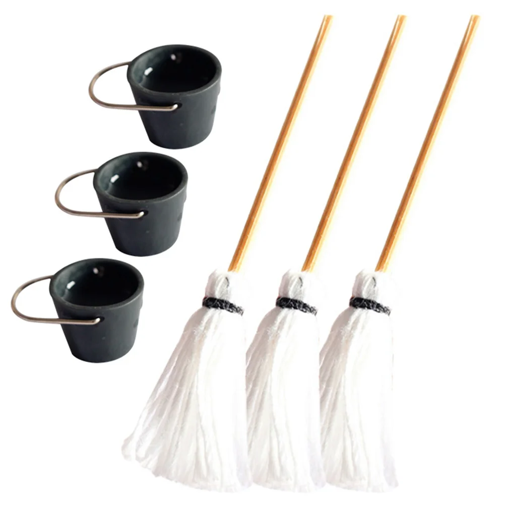3 Sets Lifelike Delicate Decorative Multipurpose Miniature Mop Bucket Miniature Mop Buckets for Shop DIY Home
3 Sets Lifelike Delicate Decorative Multipurpose Miniature Mop Bucket Miniature Mop Buckets for Shop DIY Home
