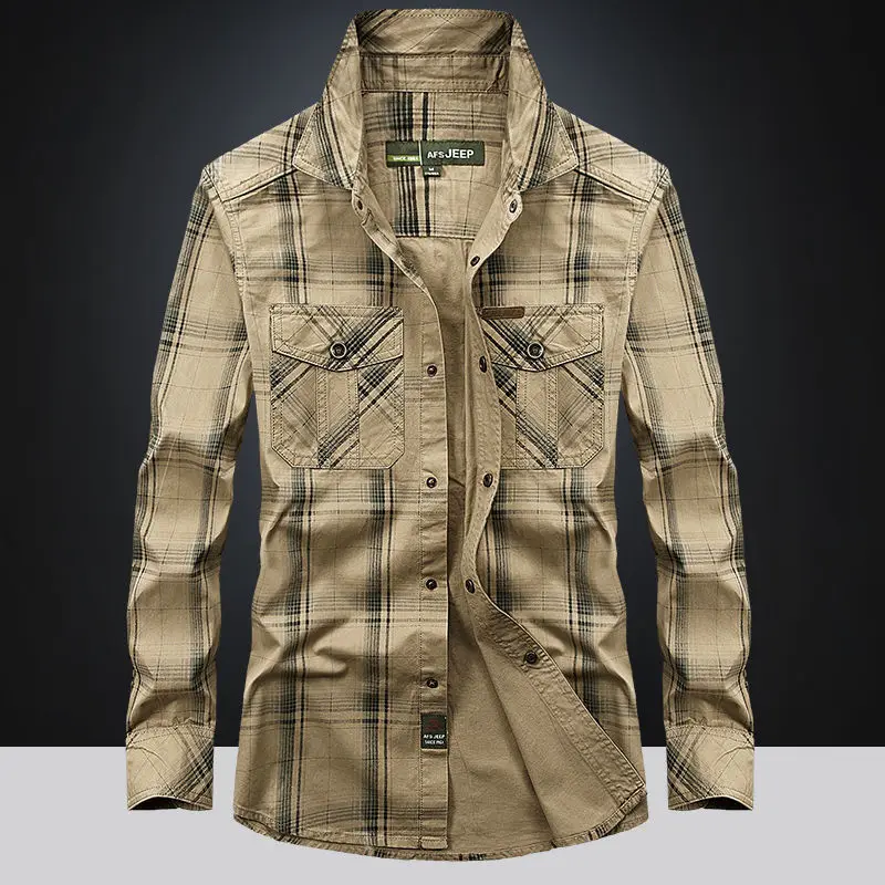 2021 Spring New Plaid Long Sleeve Shirt Young and Middle-aged Men Outdoor Leisure Cotton Large Size Shirt Multi-pocket for Men
2021 Spring New Plaid Long Sleeve Shirt Young and Middle-aged Men Outdoor Leisure Cotton Large Size Shirt Multi-pocket for Men