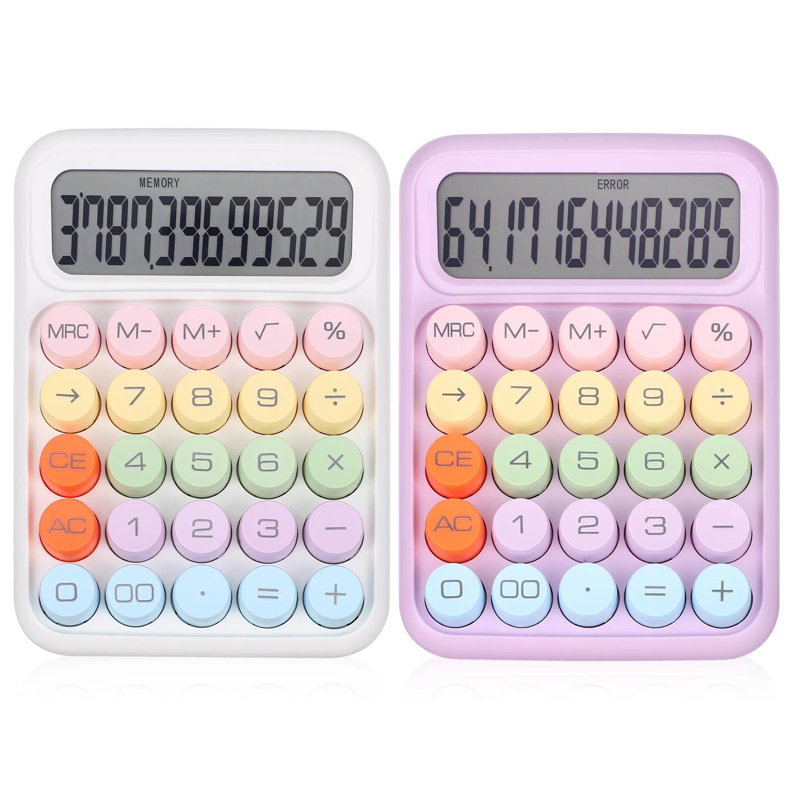 2pcs Desktop Calculators Large Round Buttons Cute Colorful Calculators LCD Display
2pcs Desktop Calculators Large Round Buttons Cute Colorful Calculators LCD Display
