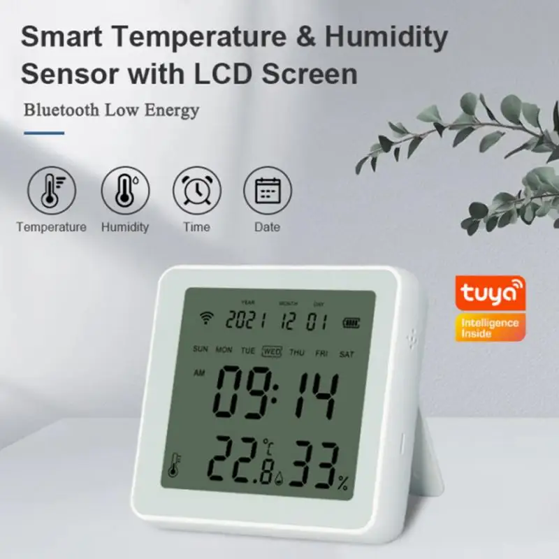 

Цифровой термометр с подсветкой и будильником, комнатный гигрометр с датчиком яркости и функцией измерения в реальном времени, Bluetooth
