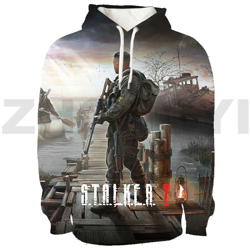 

3D Game Anime S.T.A.L.K.E.R. 2 Heart of Gun Hoodie Stalker 2 Sweatshirt Pullover Oversized Streetwear Teenagers Hoodie Men