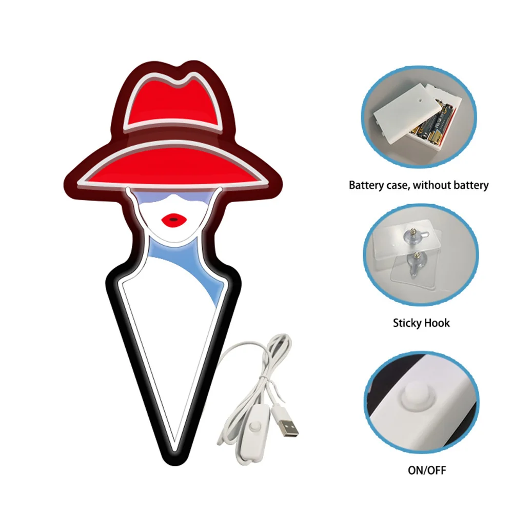 Custom Led Neon Signs Girl with the Hat Neon Sign USB Operated LED Neon Sign Custom Beer Bar Led Neon Signs
Custom Led Neon Signs Girl with the Hat Neon Sign USB Operated LED Neon Sign Custom Beer Bar Led Neon Signs