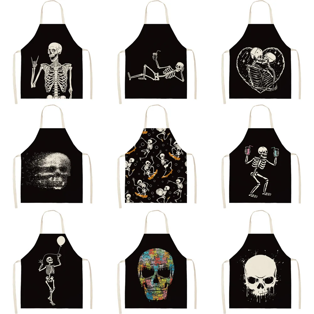 Black Background And White Skull Print Pattern Apron Sci-Fi Style Sleeveless Apron Fashion Party Apron Halloween Dress Up Apron
Black Background And White Skull Print Pattern Apron Sci-Fi Style Sleeveless Apron Fashion Party Apron Halloween Dress Up Apron