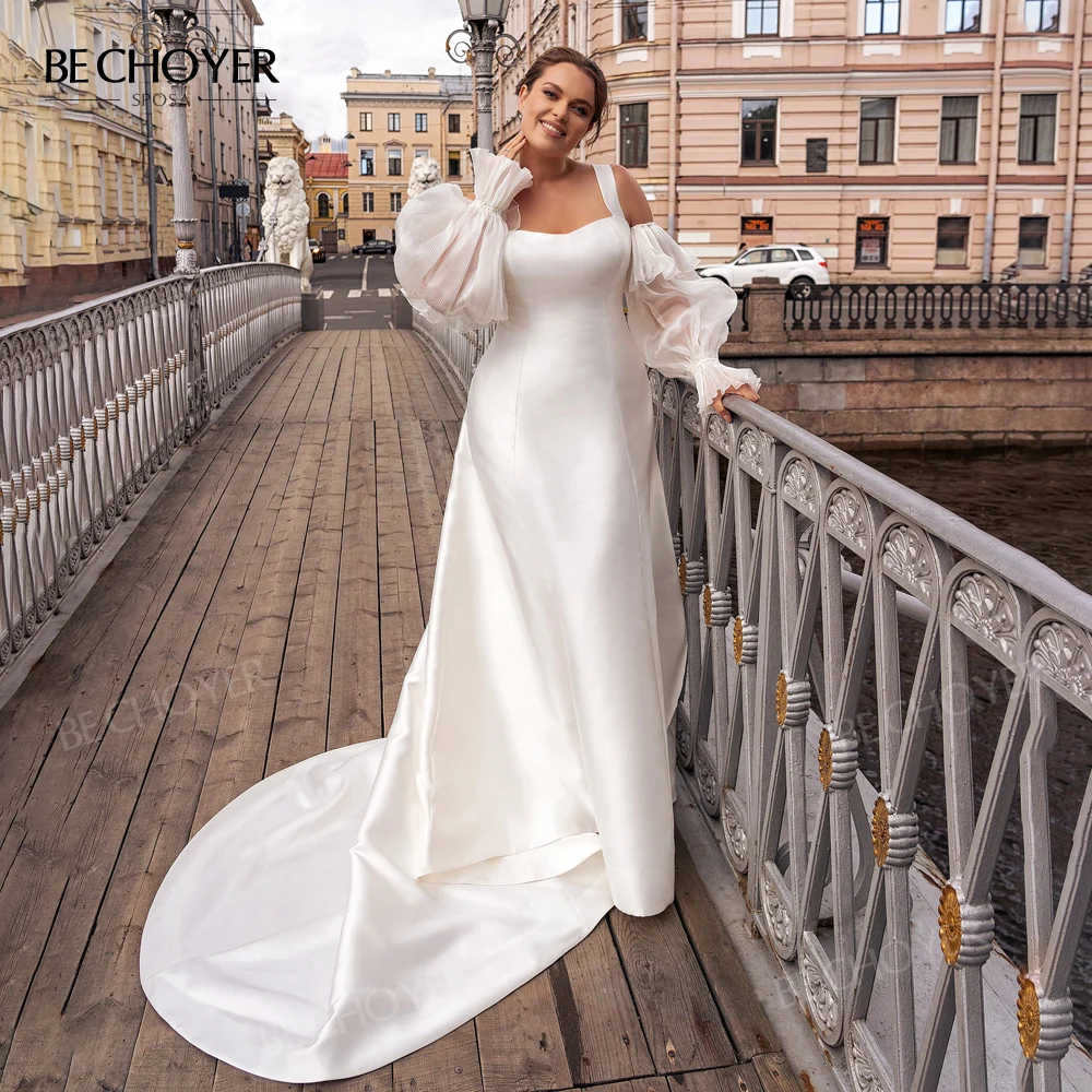 Свадебное платье BECHOYER 2 в 1 с пышными рукавами, 2023 атласное шикарное ТРАПЕЦИЕВИДНОЕ ПЛАТЬЕ со шлейфом, фотосессия PA57
Свадебное платье BECHOYER 2 в 1 с пышными рукавами, 2023 атласное шикарное ТРАПЕЦИЕВИДНОЕ ПЛАТЬЕ со шлейфом, фотосессия PA57