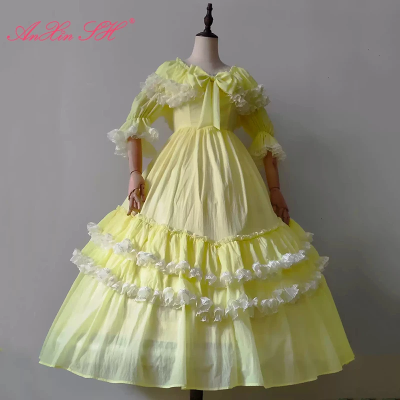 AnXin SH princess yellow Lightweight Crepe white lace v neck half flare sleeve ruffles big bow zipper ball gown evening dress
AnXin SH princess yellow Lightweight Crepe white lace v neck half flare sleeve ruffles big bow zipper ball gown evening dress