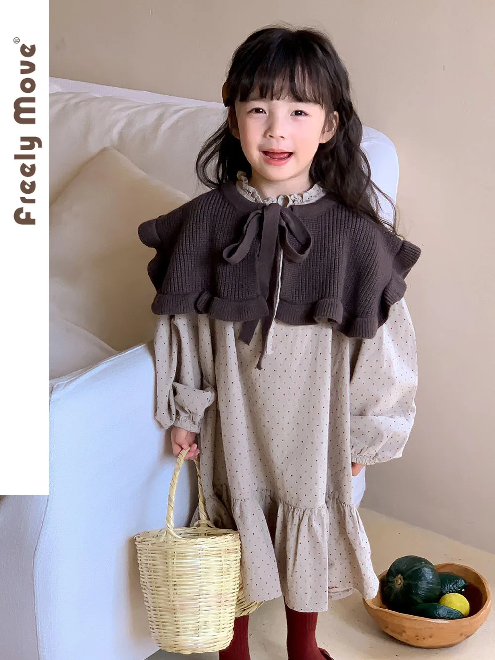 Freely Move 2023 New Kids Knitted Shawl Long Sleeve Dot Princess Dresses 2-7Years Dress for Girl Autumn Warm Casual Costumes
Freely Move 2023 New Kids Knitted Shawl Long Sleeve Dot Princess Dresses 2-7Years Dress for Girl Autumn Warm Casual Costumes