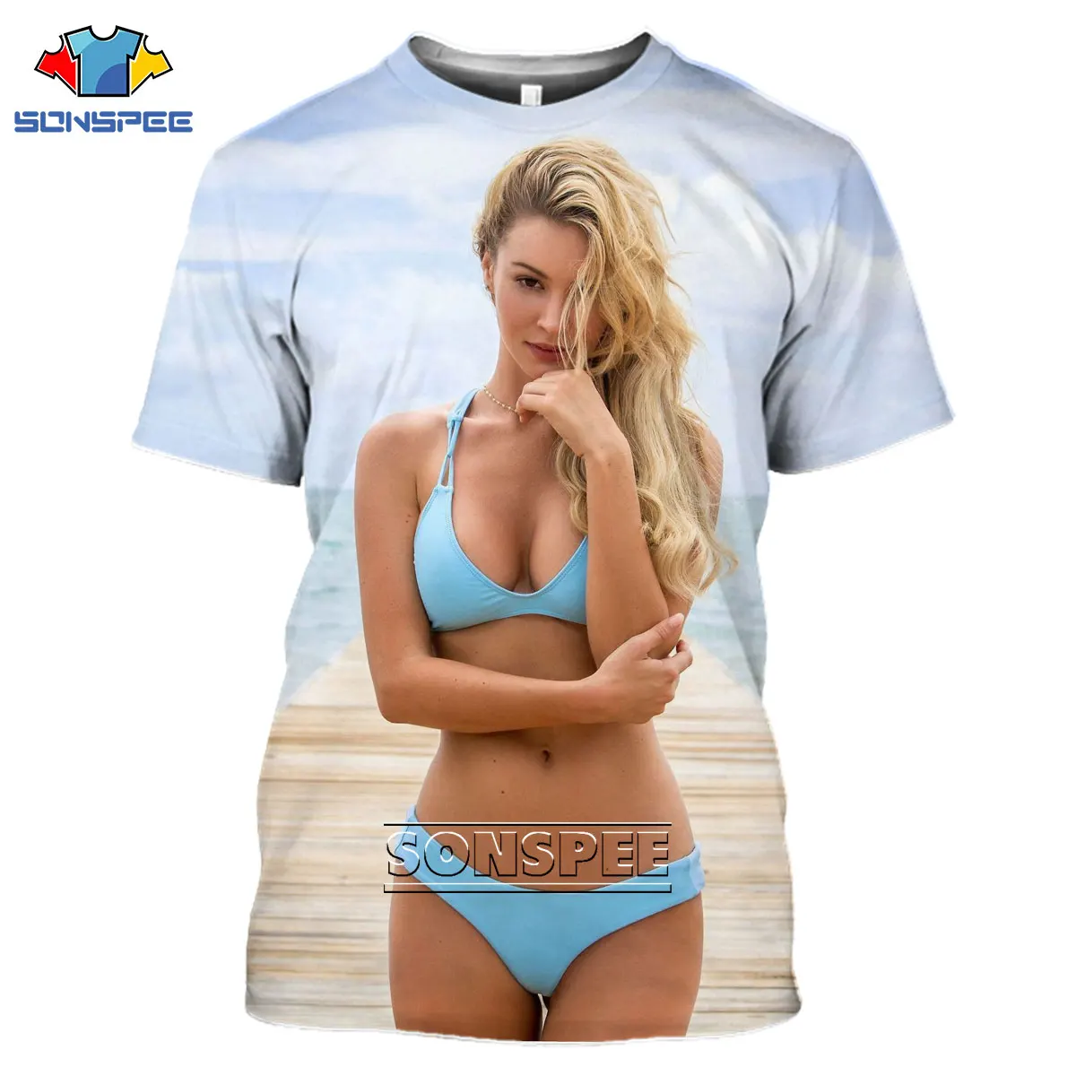 Сексуальное 3D бикини SONSPEE красивые футболки с принтом летние пляжные