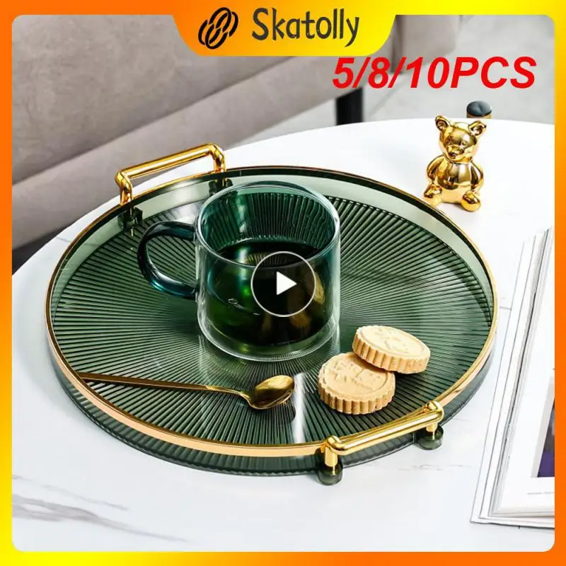 5/8/10PCS Creative Storage Trays With Handles Light Luxury Coffee Table Tea Cup Storage Plate Tray Containers Round Storage Tray
5/8/10PCS Creative Storage Trays With Handles Light Luxury Coffee Table Tea Cup Storage Plate Tray Containers Round Storage Tray