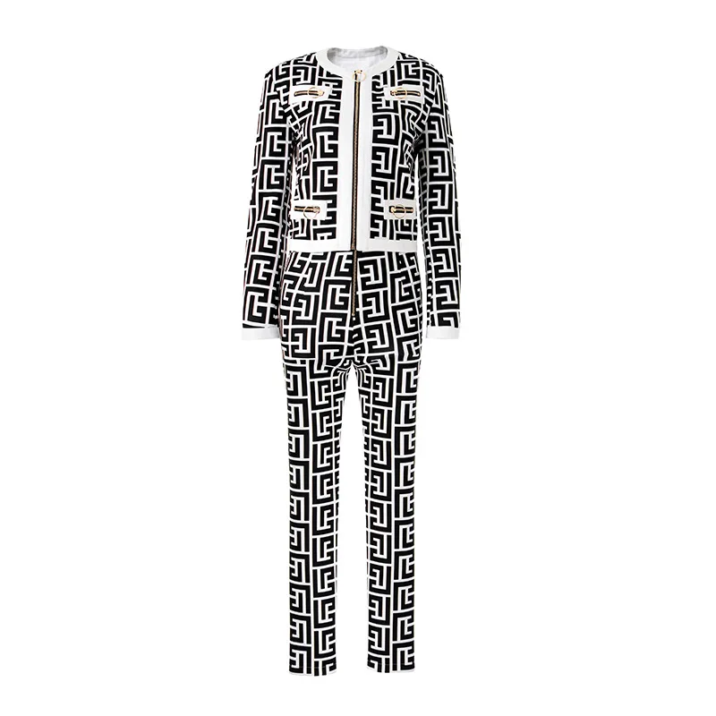 2022 New Winter Style Runway Fashion Women's Set Black White Plaid High Street Office Lady Coat Pencil Pants Set Top Quality
2022 New Winter Style Runway Fashion Women's Set Black White Plaid High Street Office Lady Coat Pencil Pants Set Top Quality
