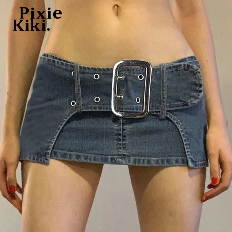 PixieKiki Y2k Belted Low Rise Micro Mini Skirts 2023 Fashion Women Clothing Vintage Denim Skirt Harajuku Streetwear P77-CH28
PixieKiki Y2k Belted Low Rise Micro Mini Skirts 2023 Fashion Women Clothing Vintage Denim Skirt Harajuku Streetwear P77-CH28