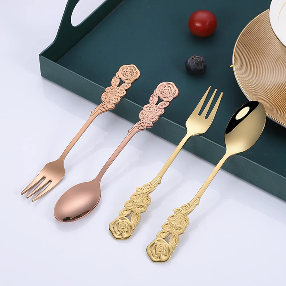 Set Spoon Silverware Modern Gold Fork Flatware Flower Dessert Fruit Retro Sets Steel Tableware Stainless Unique Utensils Eating
Set Spoon Silverware Modern Gold Fork Flatware Flower Dessert Fruit Retro Sets Steel Tableware Stainless Unique Utensils Eating