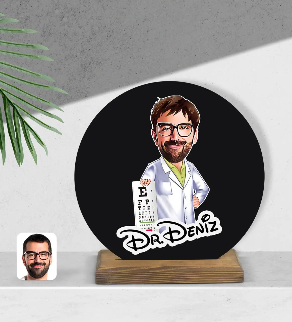 Personalized male eye doctor cartoon wooden Biblo-1
Personalized male eye doctor cartoon wooden Biblo-1