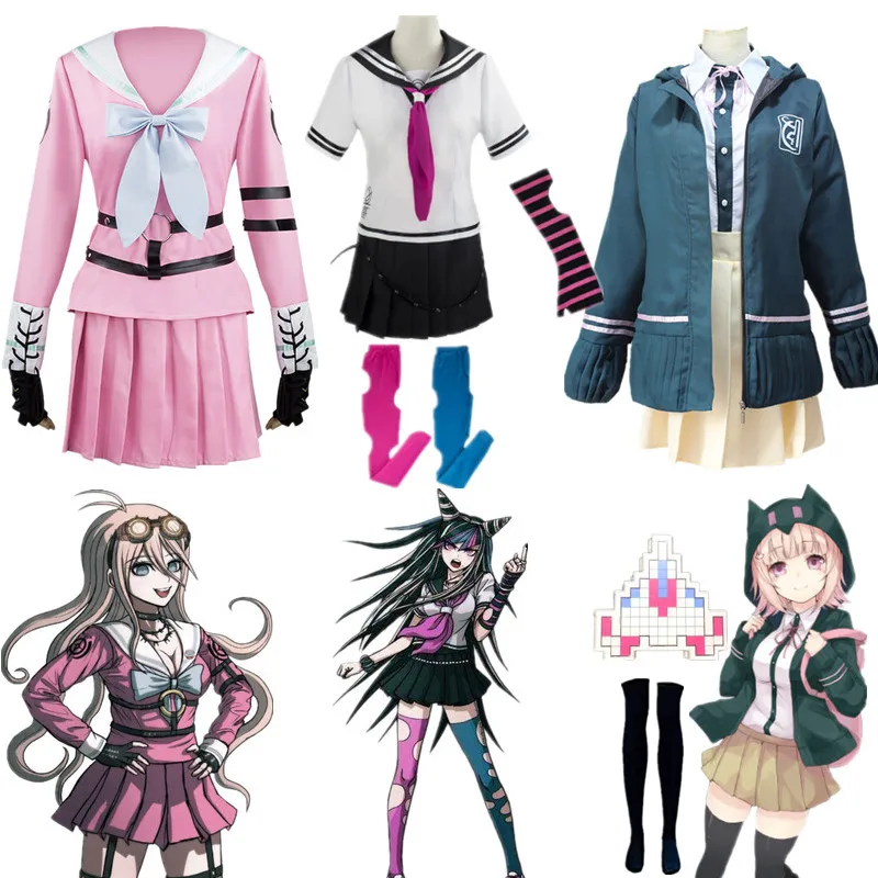 

2022 Anime Danganronpa Nanami ChiaKi Cosplay Costume Ibuki Mioda Miu Iruma Dress Uniform Jacket Sailor Skirt Halloween Clothing