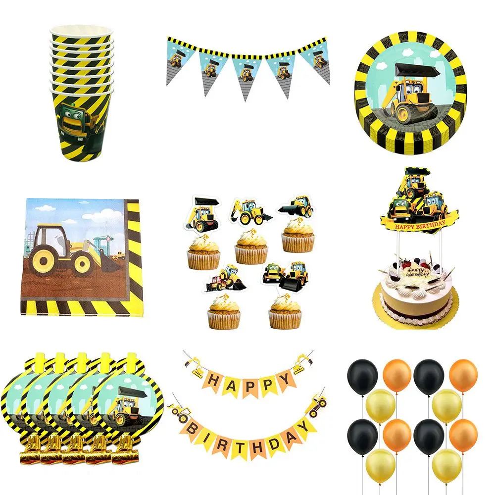 Excavator Latex Balloons Cake Toppers Kids Party Construction Tractor Theme Disposable Tableware Party Decorations
Excavator Latex Balloons Cake Toppers Kids Party Construction Tractor Theme Disposable Tableware Party Decorations