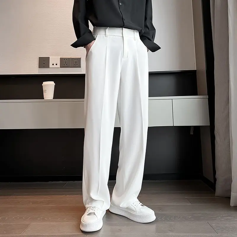 Solid Color Formal Suit Pants Men Korean Fashion Loose Casual Trouser Men Harajuku Streetwear Straight-leg Suit Pants Men H168
Solid Color Formal Suit Pants Men Korean Fashion Loose Casual Trouser Men Harajuku Streetwear Straight-leg Suit Pants Men H168