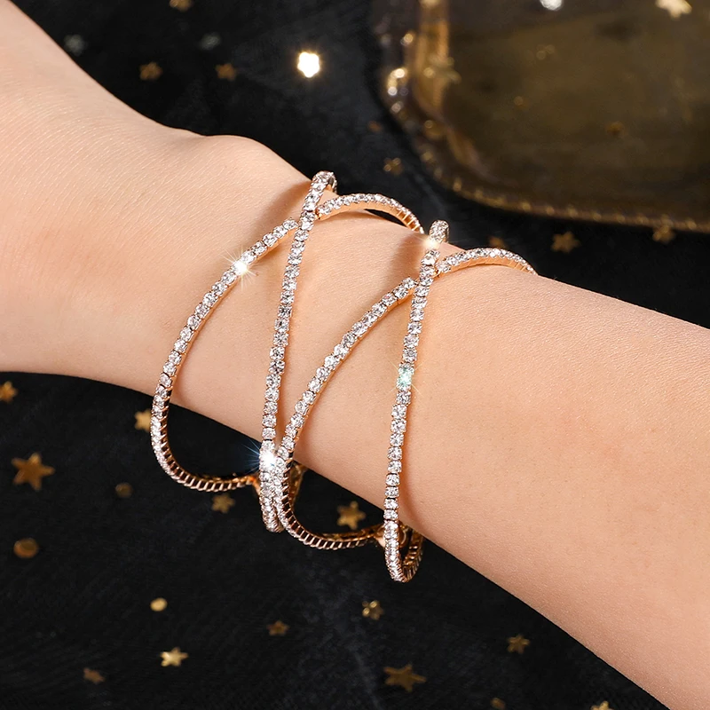 HOCOLE Fashion Geometric Multilayer Rhinestones Bracelet & Bangles For Women Crystal Cuff Bracelets Wedding Bridal Jewelry Gift
HOCOLE Fashion Geometric Multilayer Rhinestones Bracelet & Bangles For Women Crystal Cuff Bracelets Wedding Bridal Jewelry Gift