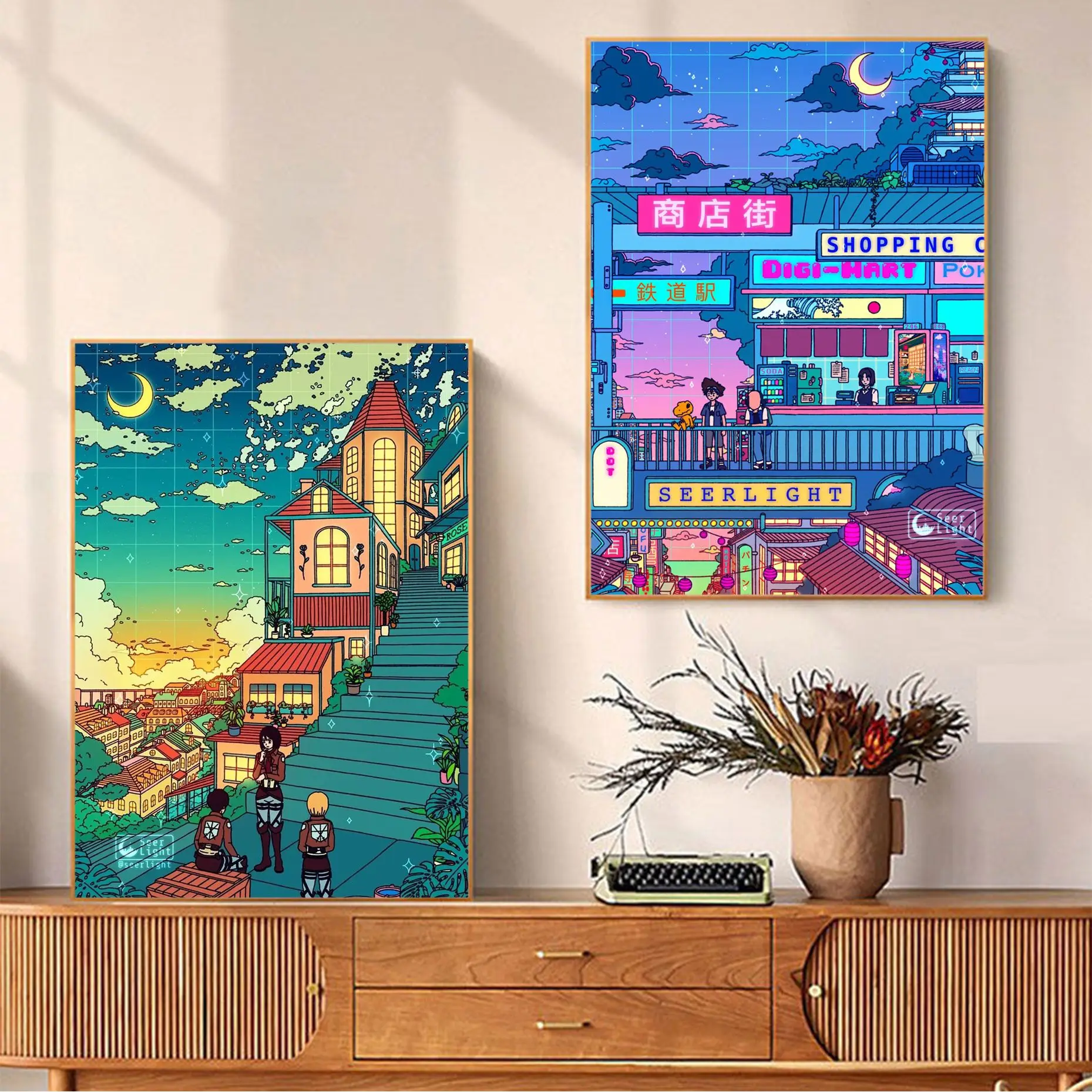 Night Moon Prints Cartoon Japan View Street Landscape Anime Posters Sticky Fancy Wall For Living Room Decoration Wall Stickers
Night Moon Prints Cartoon Japan View Street Landscape Anime Posters Sticky Fancy Wall For Living Room Decoration Wall Stickers