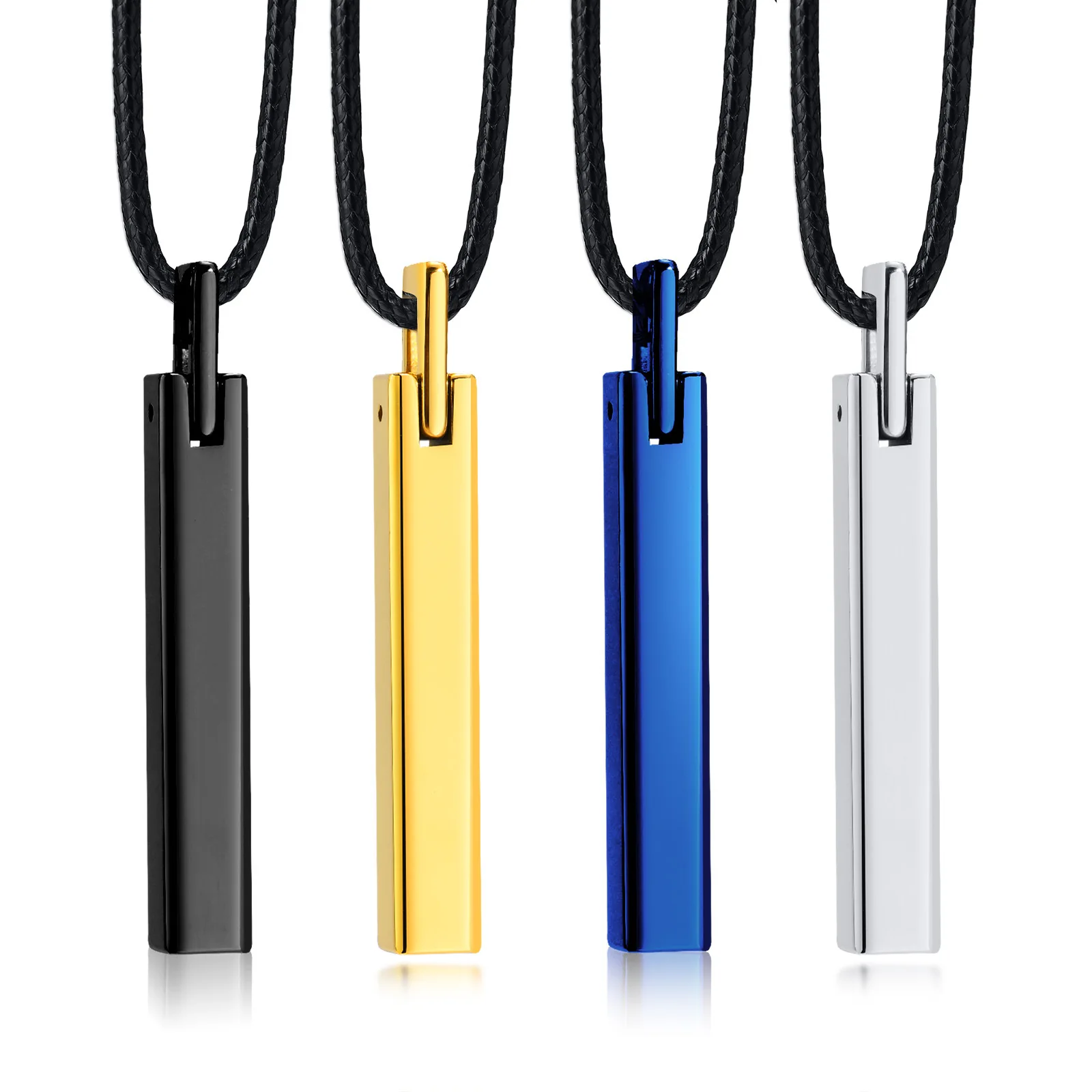 PSJ High Polished Simple Design Rectangular Black Blue Gold Plated Tungsten Pendant with Wax Cord or Tungsten Necklace
PSJ High Polished Simple Design Rectangular Black Blue Gold Plated Tungsten Pendant with Wax Cord or Tungsten Necklace